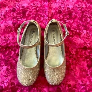 Little Angel Rose Gold Glitter Shoes